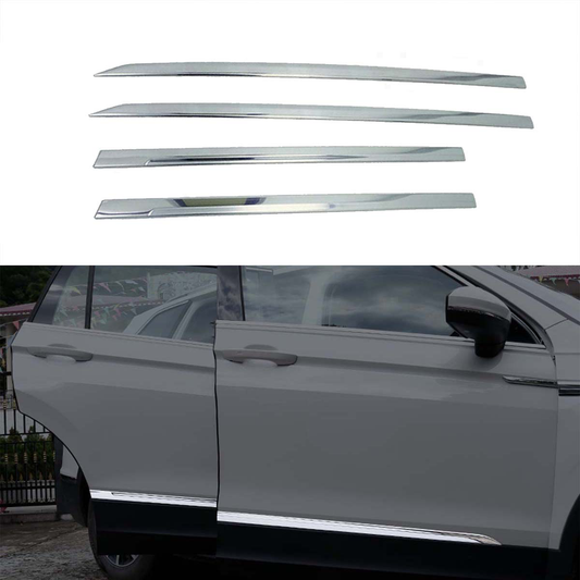 4Pcs Chrome Body Side Door Molding Trim Cover Garnish for VW Tiguan 2017-2019