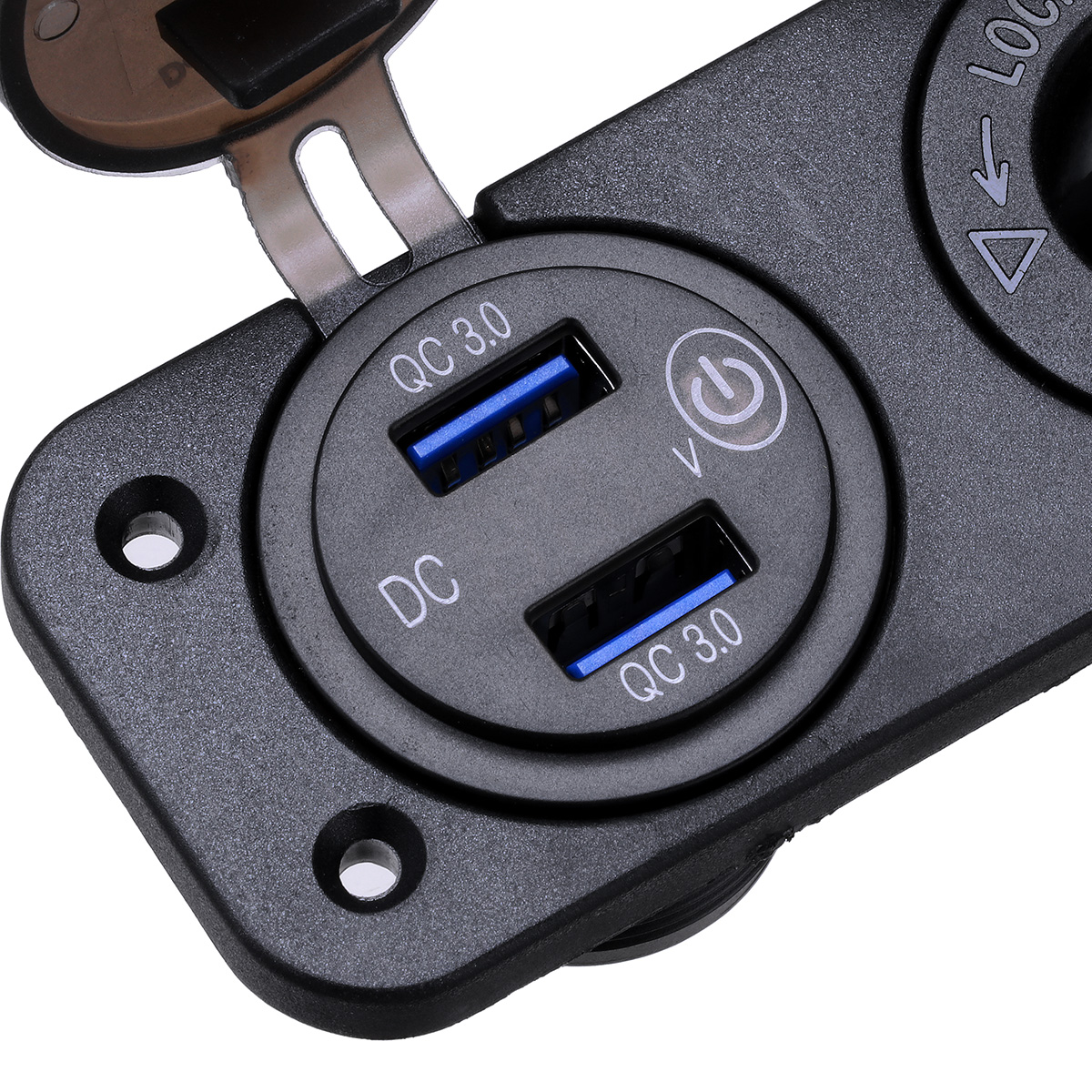 12V-24V QC 3.0 Car Dual USB Charger Socket Cigarettes Lighter Socket LED Digital Display