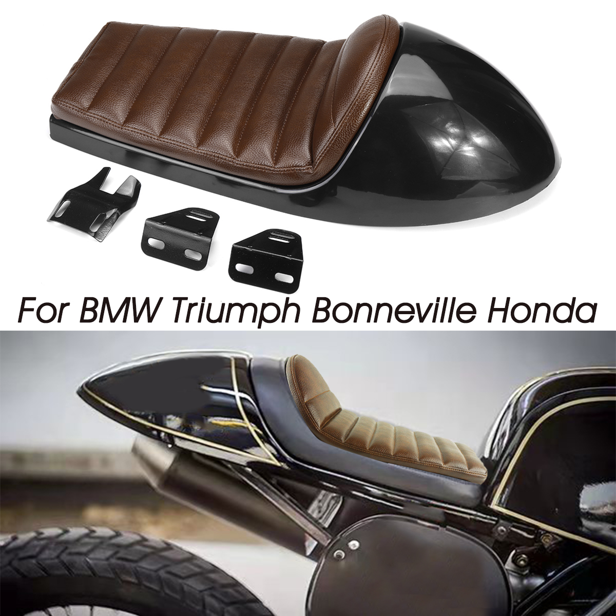 Cafe Racer Motor Retro Scrambler Hump Seat for BMW Triumph Bonneville for Honda Motorycycle Universal - Auto GoShop