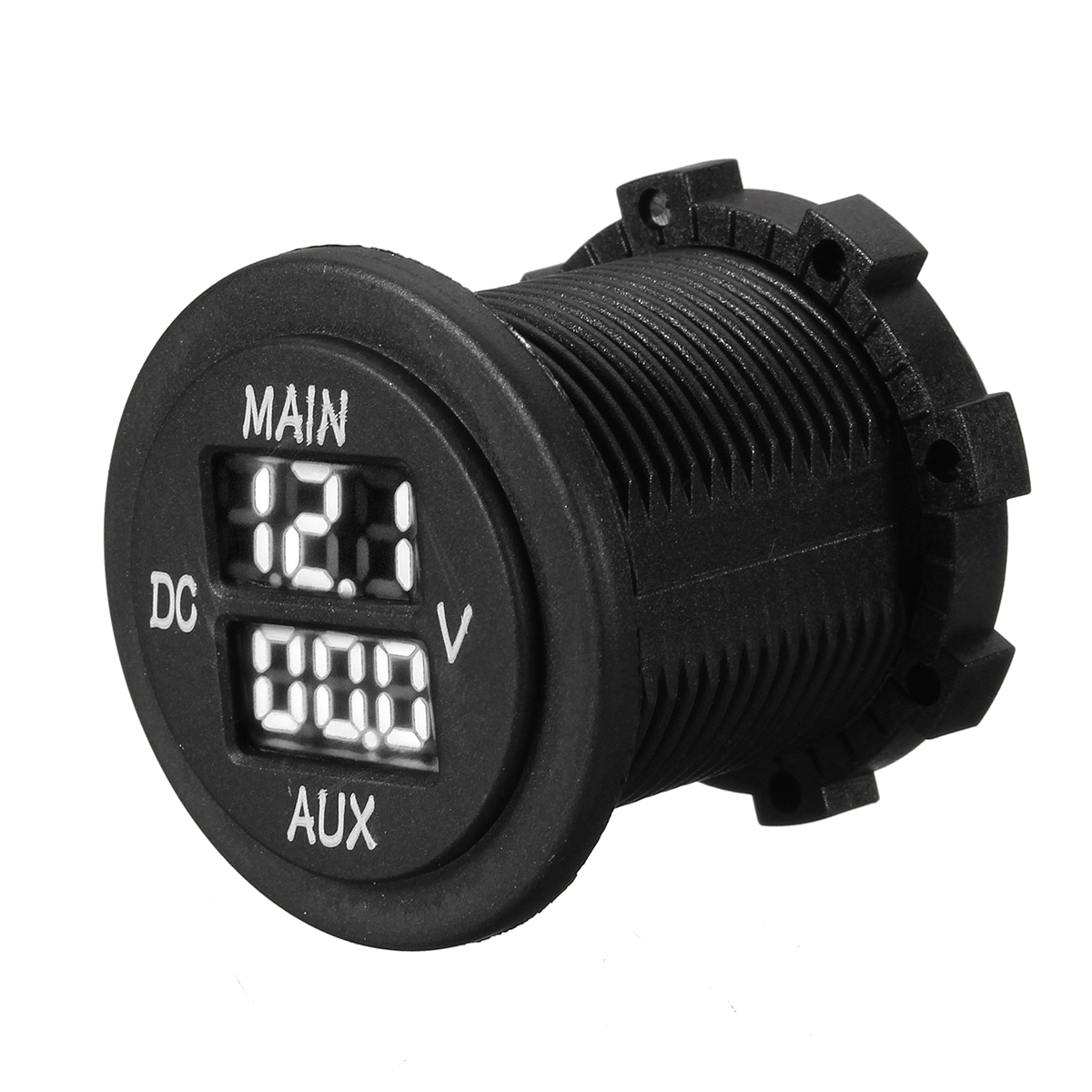 12V 24V AUX Main LED Digital Dual Voltmeter Voltage Gauge Battery Monitor Panel