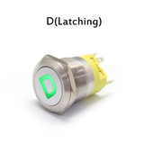 Universal 22Mm LED Momentary Latching Metal Switchs Horn Push Button Car Boat