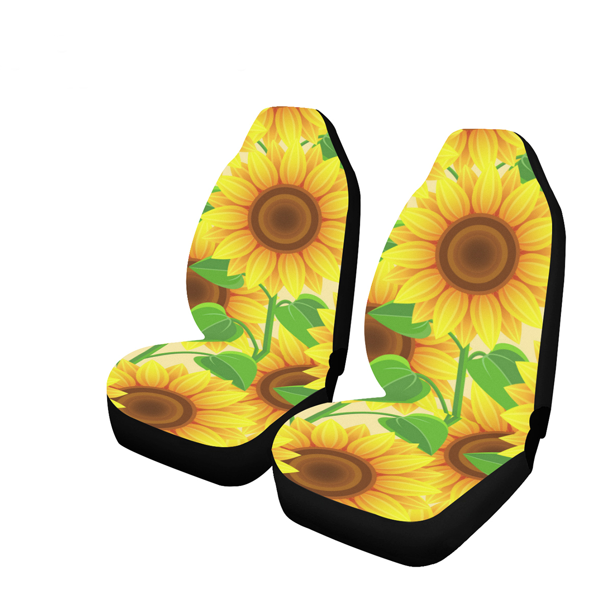 5PCS Car Seat Cover Sunflower Printed Front Seat Protective Mats Universal - Auto GoShop