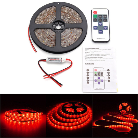 12V 5M 300LED Wireless Waterproof LED Strip Light 16FT for Motorcycle Boat Truck Car SUV - Auto GoShop