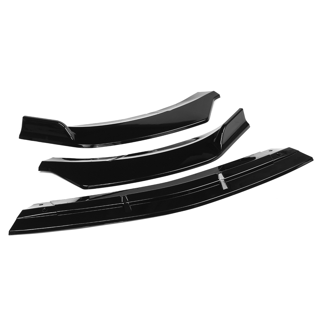 3Pcs Glossy Black Front Bumper Protector Lip Spoiler Covers Trim for Mercedes Benz Cla-Class W117 2016-2020