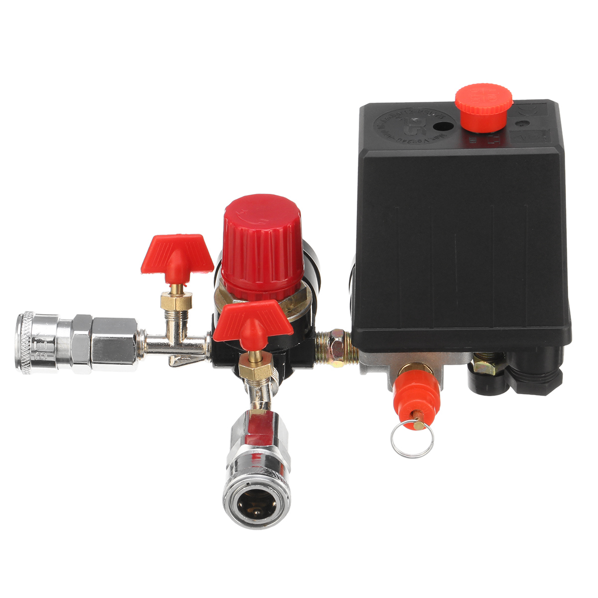 Air Compressor Pressure Switch Control Valve Manifold Relief Regulator Gauge with Quick Connector