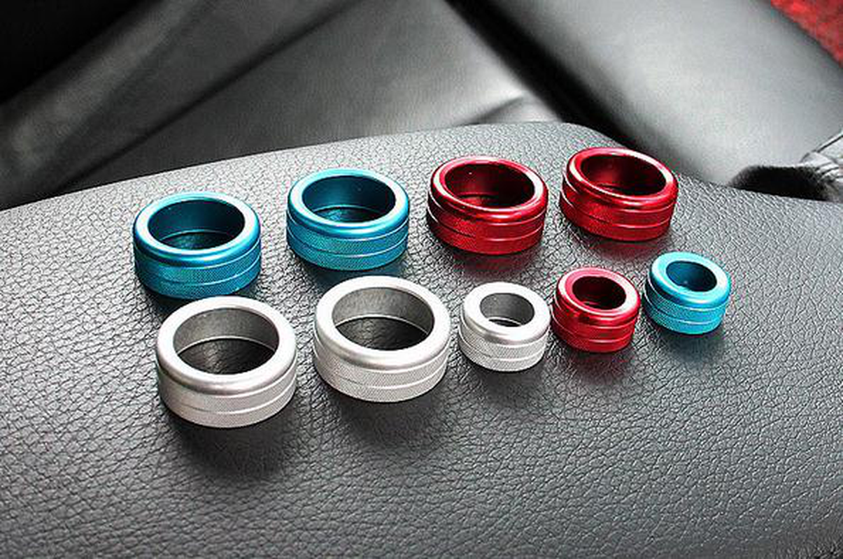 3Pcs/Set Car Alu Decorative Covers Stereo A/C Knob Circles Knob Ring for BMW 5 6 7 Series 5Series GT