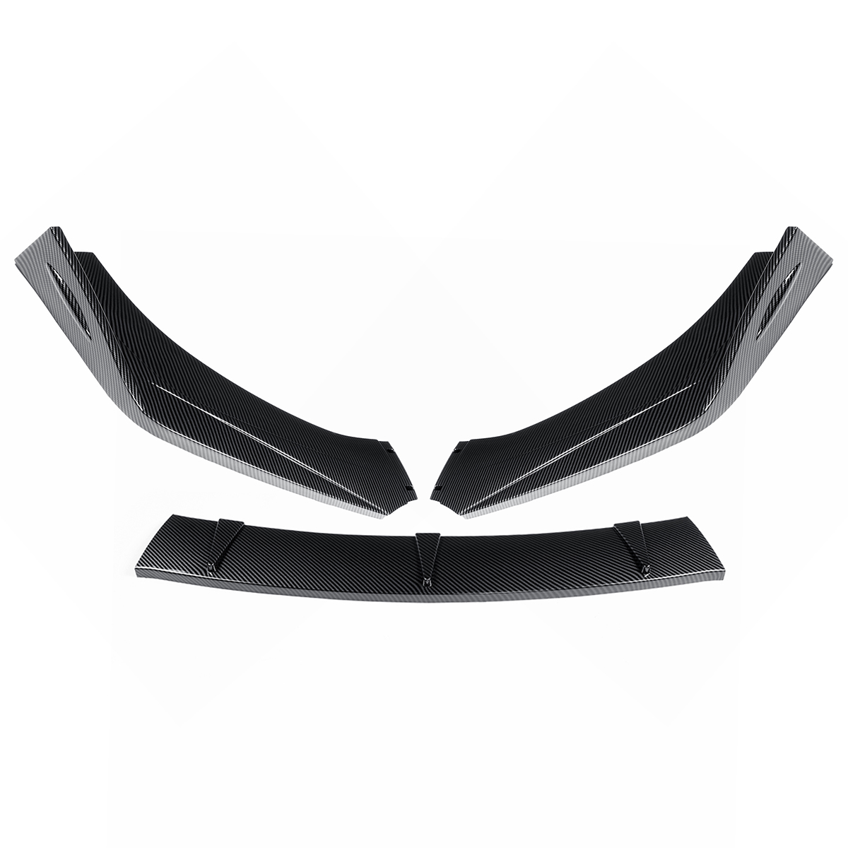 3PCS Carbon Fiber Style Front Bumper Spoiler Lip Cover Trim Protector for Tesla Model 3 X S