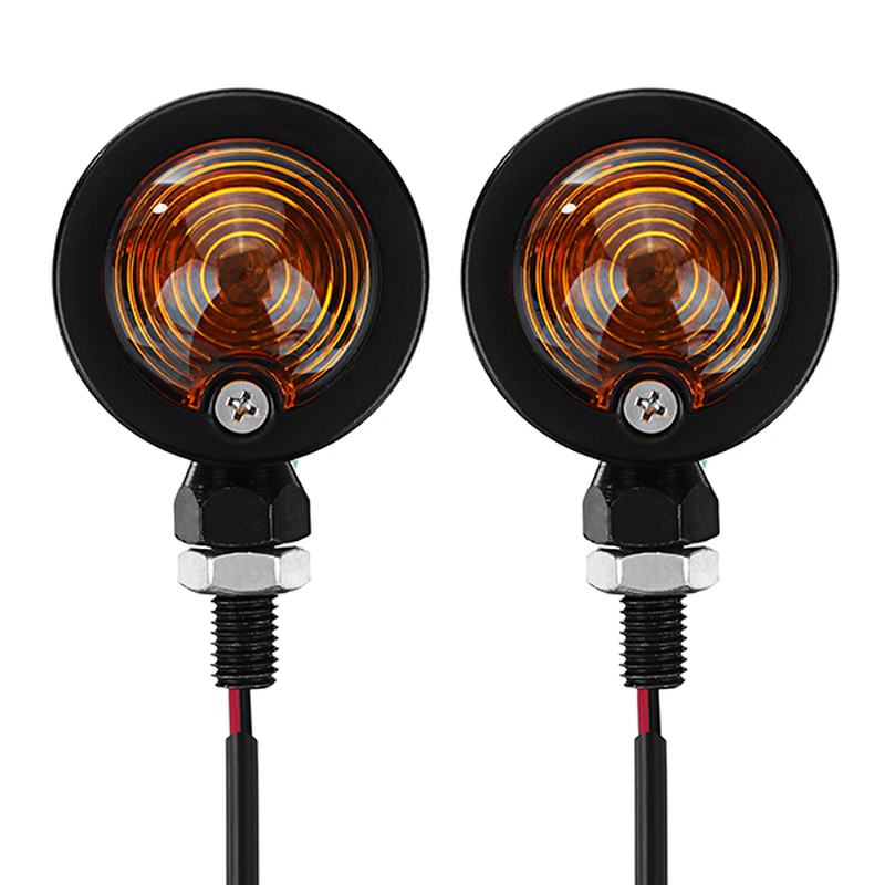 Pair 12V 5W Motorcycle Turn Signal Lights Scooter Bulbs Cafe Racer Universal 10Mm - Auto GoShop