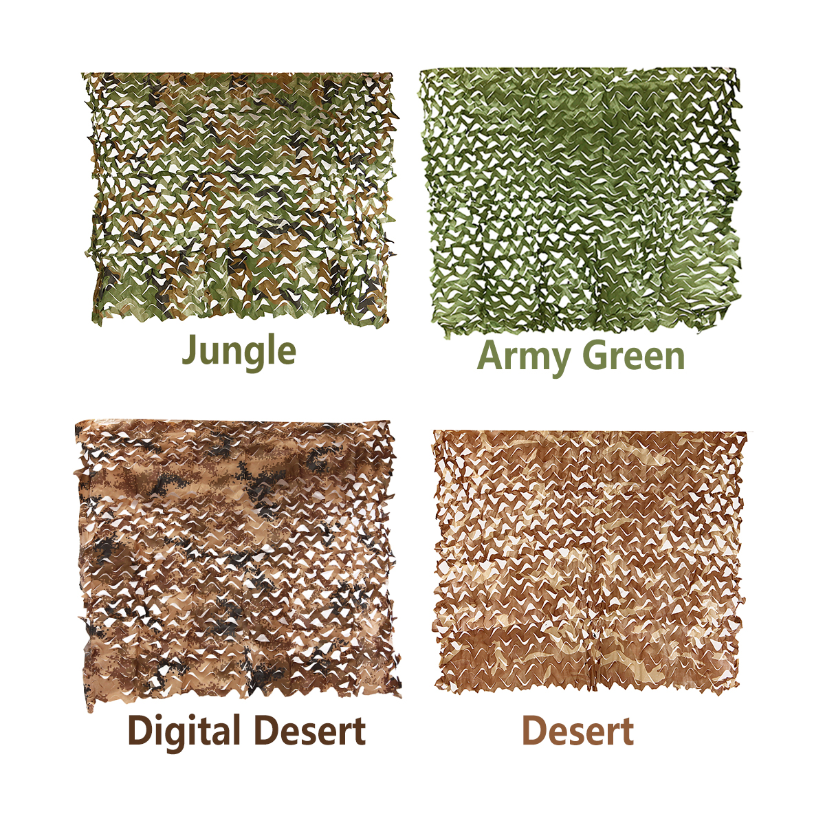 Multi-Size Army Green Camo Netting Camouflage Net for Car Cover Camping Woodland Military Hunting