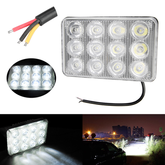 Car 5Inch 12LED 2W Rectangle LED Light Fog Light Working Lamp Flood Spot Lightt