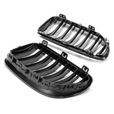 Pair New Gloss Black Front Kidney Grill Grille for BMW 3-Series E92 E93 Facelift 2010-2014