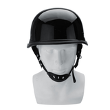 Motorcycle German Style Half Face Helmet Motocross Bike Bright Black M/L/XL