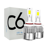 2Pcs 12V/24V C6 LED Bulb H1/H4/H7/H11/9005/9006 White Headlights 72W 7200Lm COB Headlamp Auto Fog Light Lamp Bulb