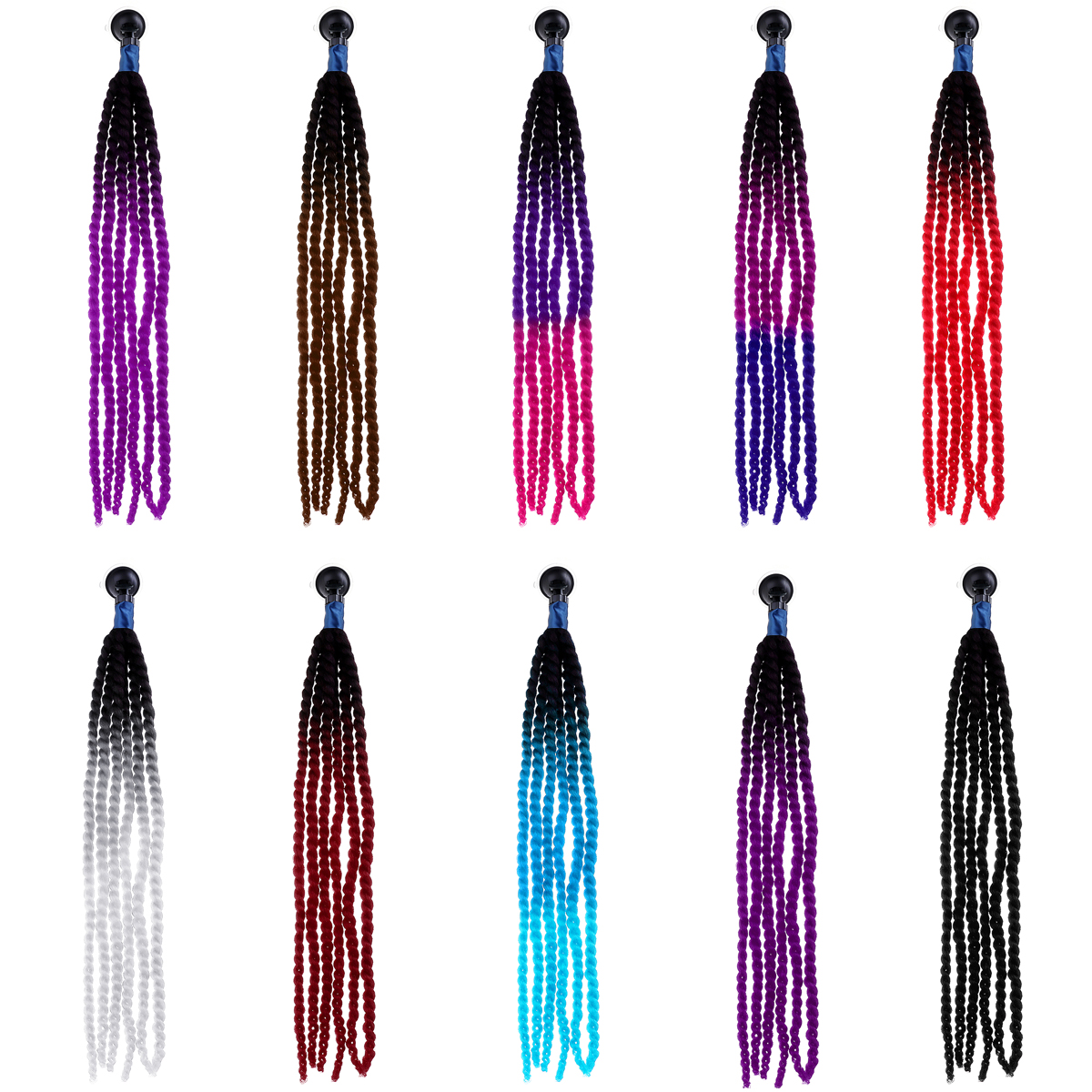 10Colours 24Inch Helmet Pigtails Ponytail Motorcycle Bike Helmet Braids Removable - Auto GoShop