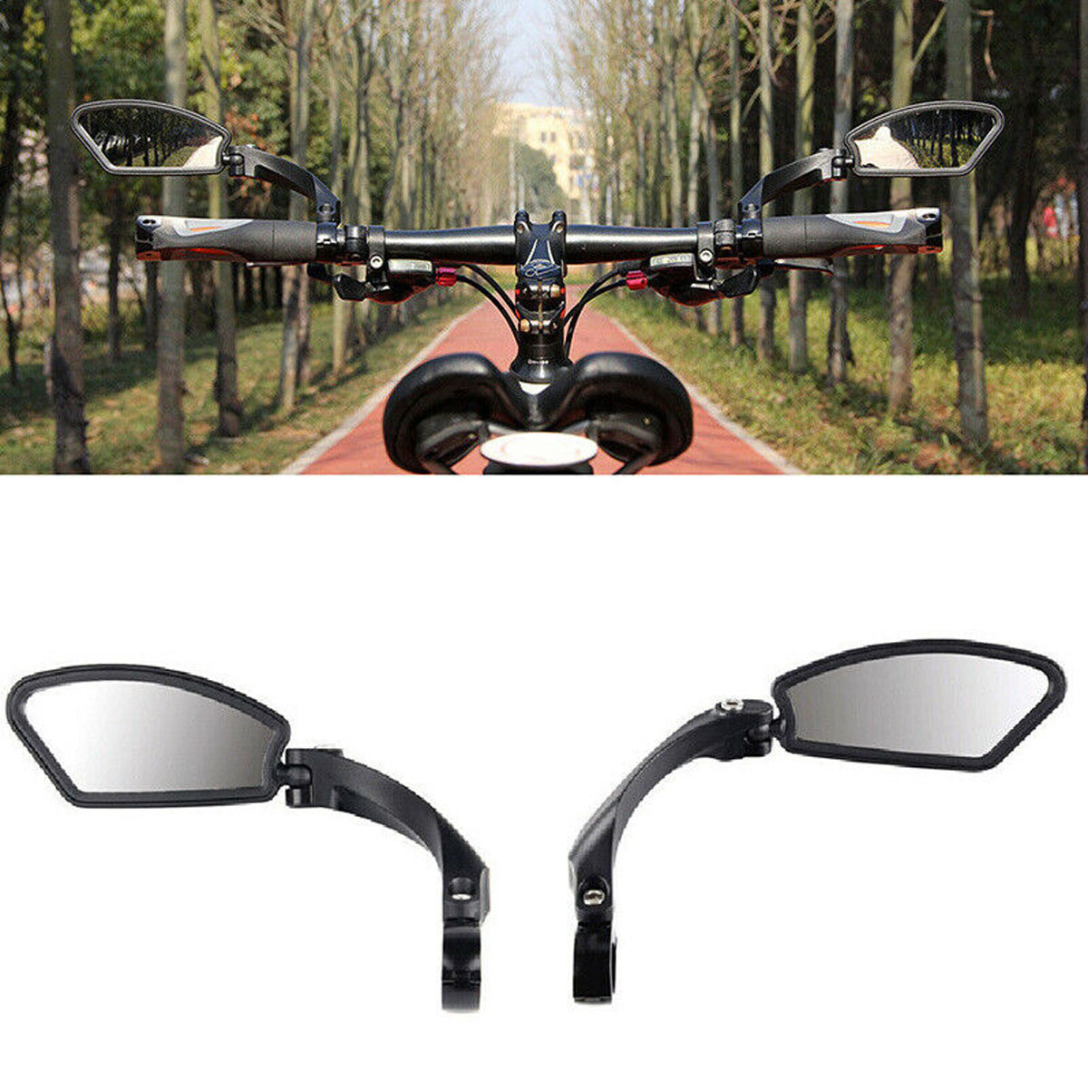 Right / Left Rearview Mirror Reflector Handle Bar Mounting Universal for E-Bike Bicycle Motorcycle Scooter