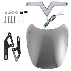 Universal LED Front Fairing Windshield Motorcycle Windscreen Fitting 5"-7" round Headlight