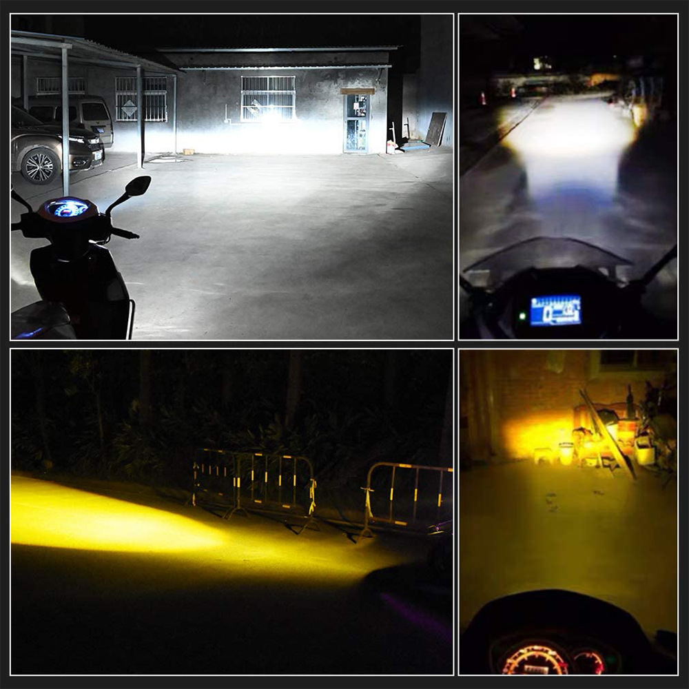 12V-80V 12W 1200LM Motorcycle H4 LED Headlight Bulb Super Bright Lens Headlamp Hi/Lo Beam Dual Color 6000K 3000K - Auto GoShop
