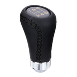 5 Speed Leather Gear Shift Knob Stick Manual Shift Lever Black/Red with Adapter for MAZDA - Auto GoShop