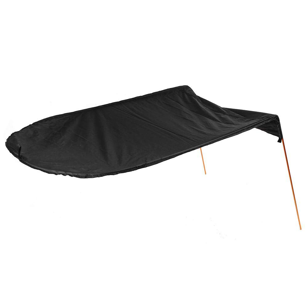 Sun Shade Canopy Waterproof Tarpaulin Black for Kayak Canoe Fishing Rubber Boat - Auto GoShop
