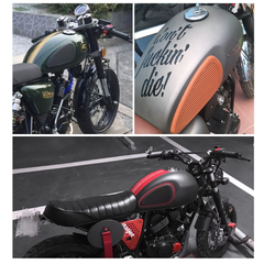 Pair Motorcycle Cafe Gas Fuel Oil Tank Pad Rubber Protector Decal Sticker Universal