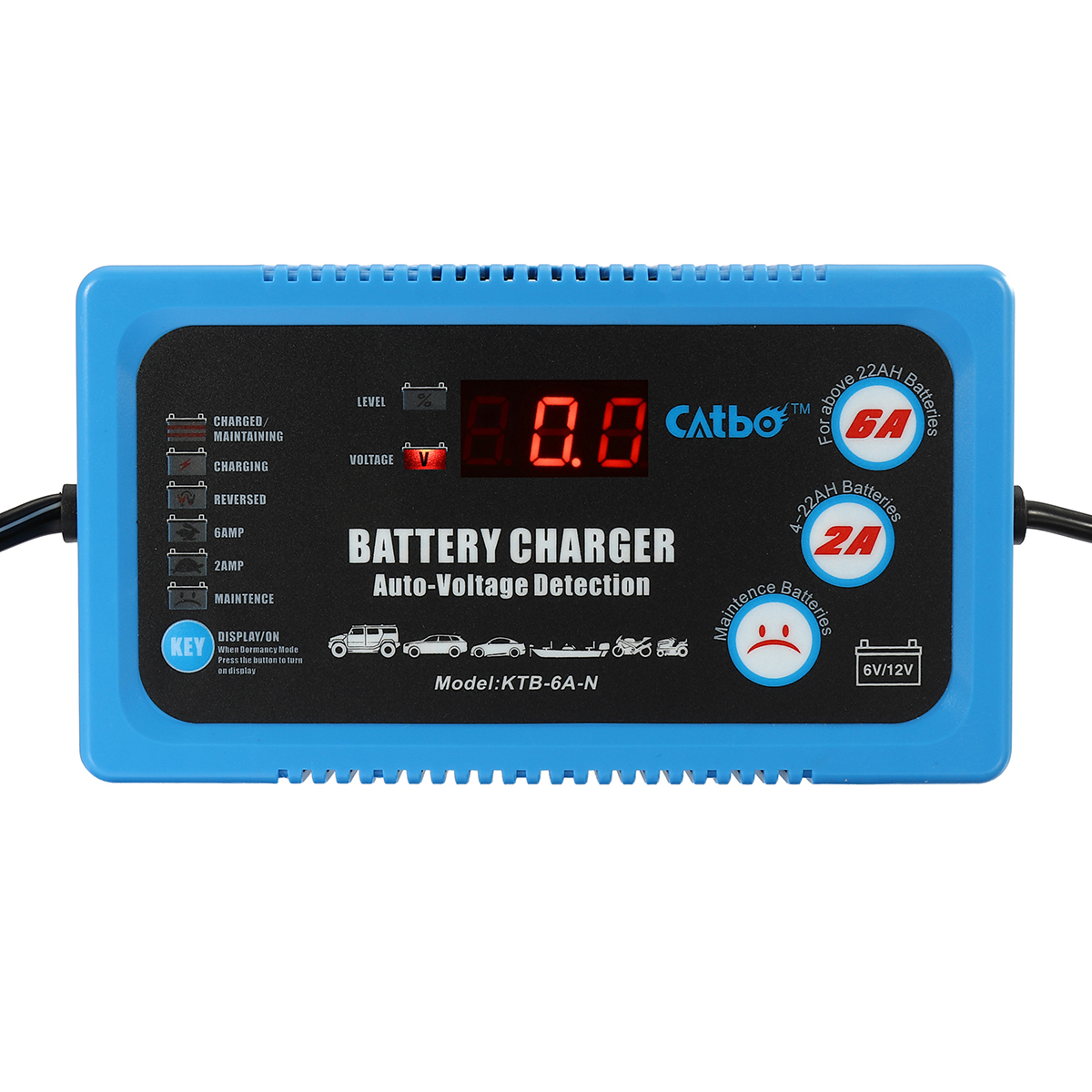 6V/12V LCD Display Lead Acid Battery Charger Maintain Automatic Intelligent Pulse Repair