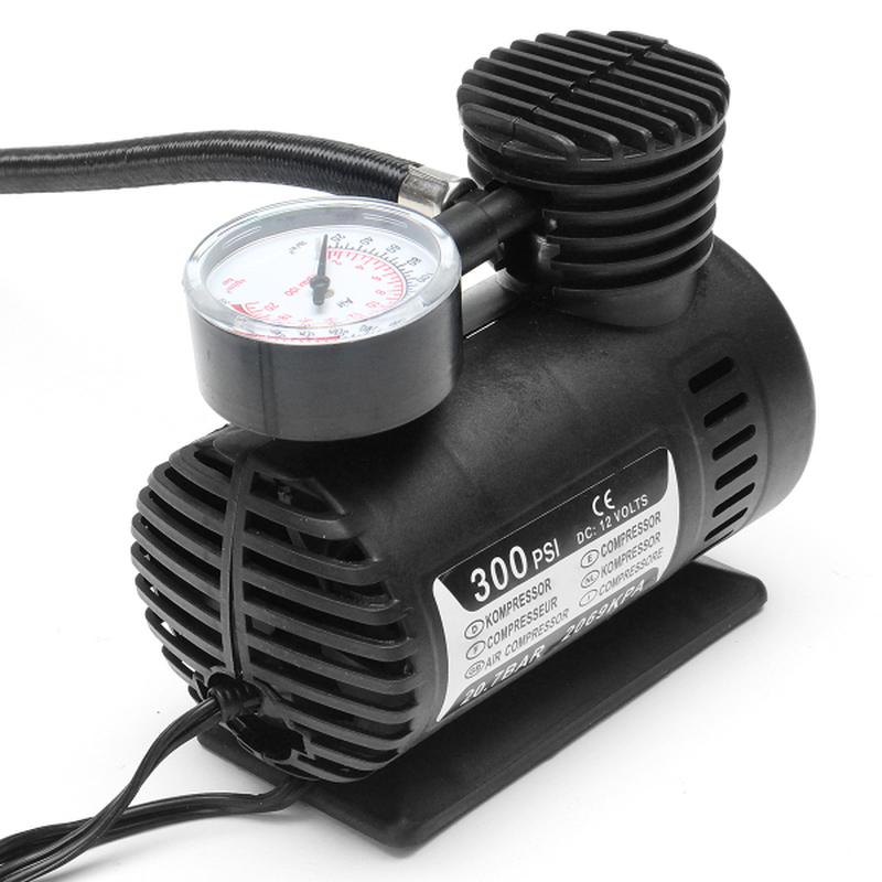 12V 300PSI Portable Mini Air Compressor Electric Tire Inflator Pump for Auto Car Motorcycle Bicycle