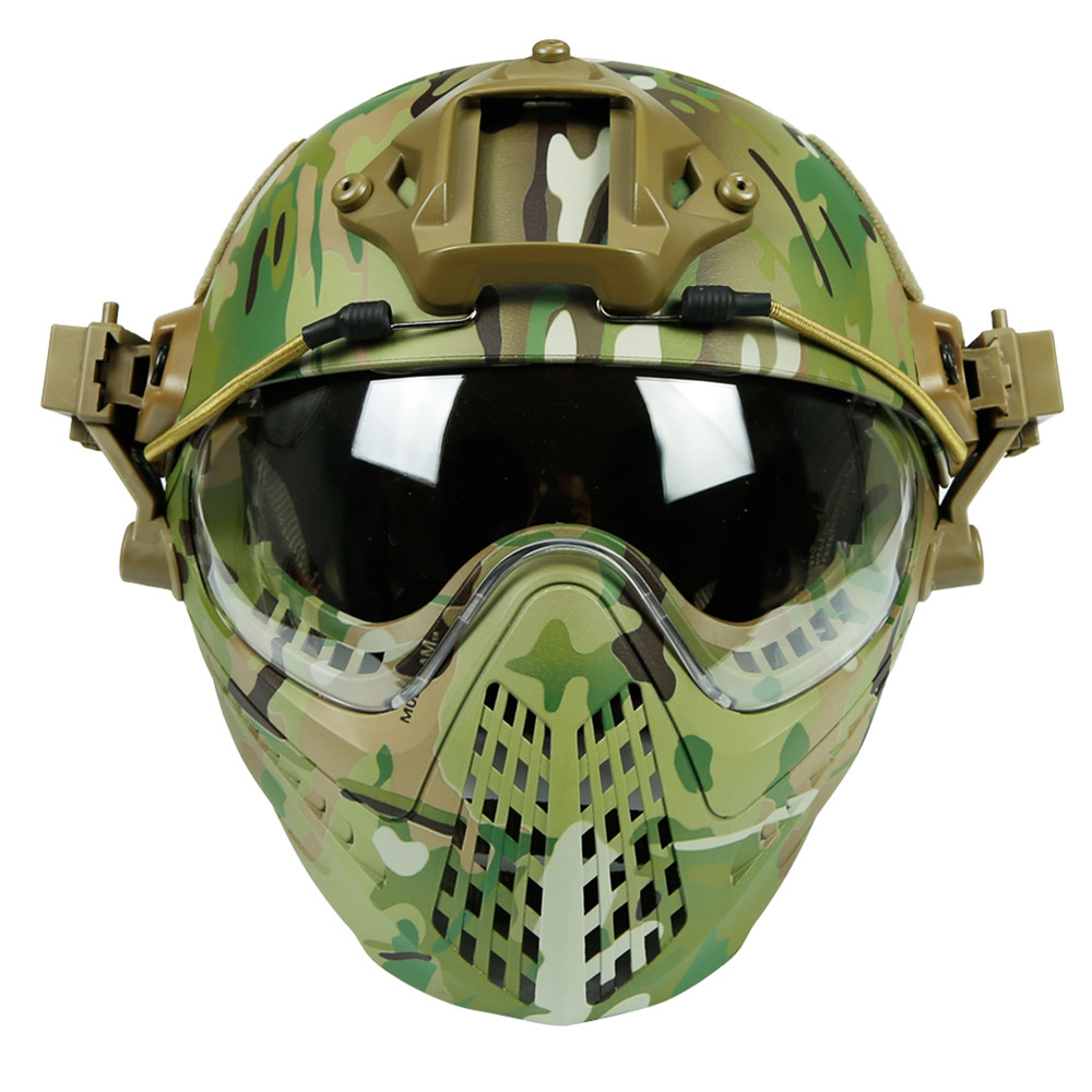 Wosport CS Army Tactical Helmet with Mask Motorcycle Hunting Riding Outdoor - Auto GoShop