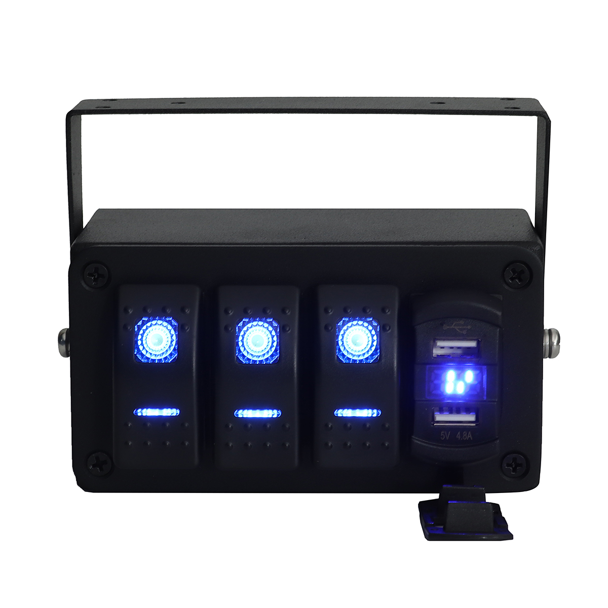 3 Gang Toggle Rocker Switch Panel USB LED Light for Car Marine Boat RV Truck