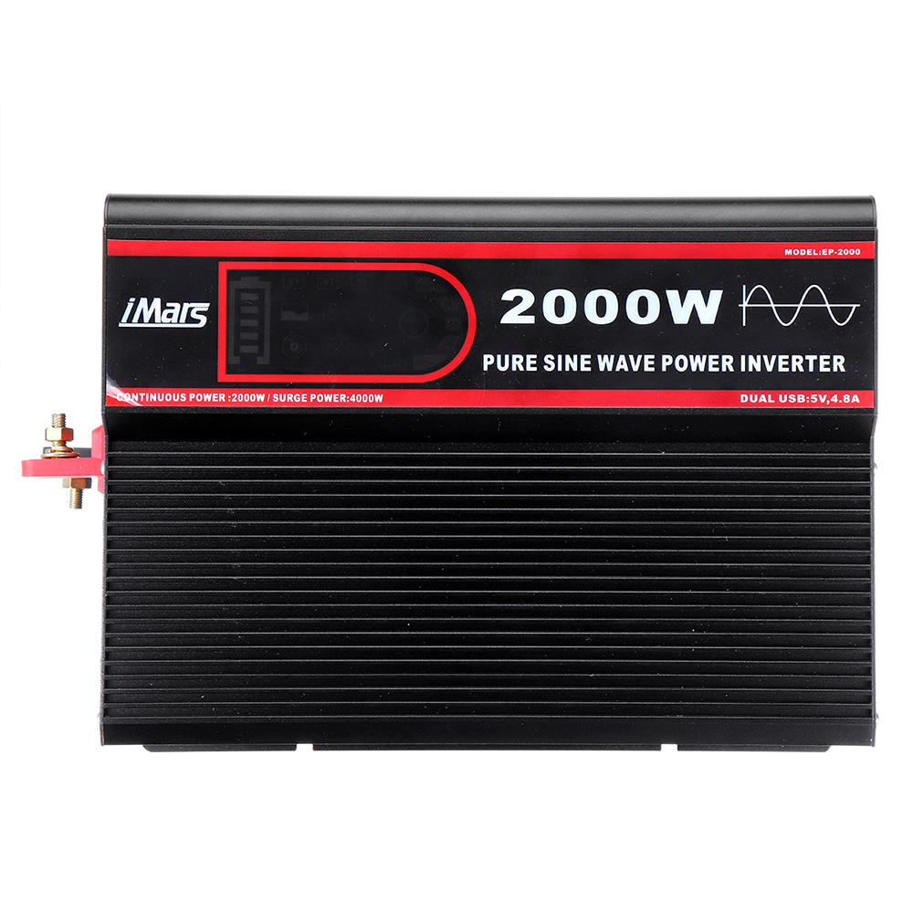 Imars 12V 2000W Car Power Inverter Intelligent Screen Pure Sine Wave for 220V EP2000W Converter with Remote Control