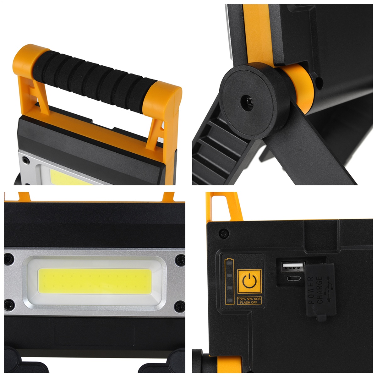 300W COB LED Work Light Outdoor Spotlight USB Rechargeable Portable Camping Lamp
