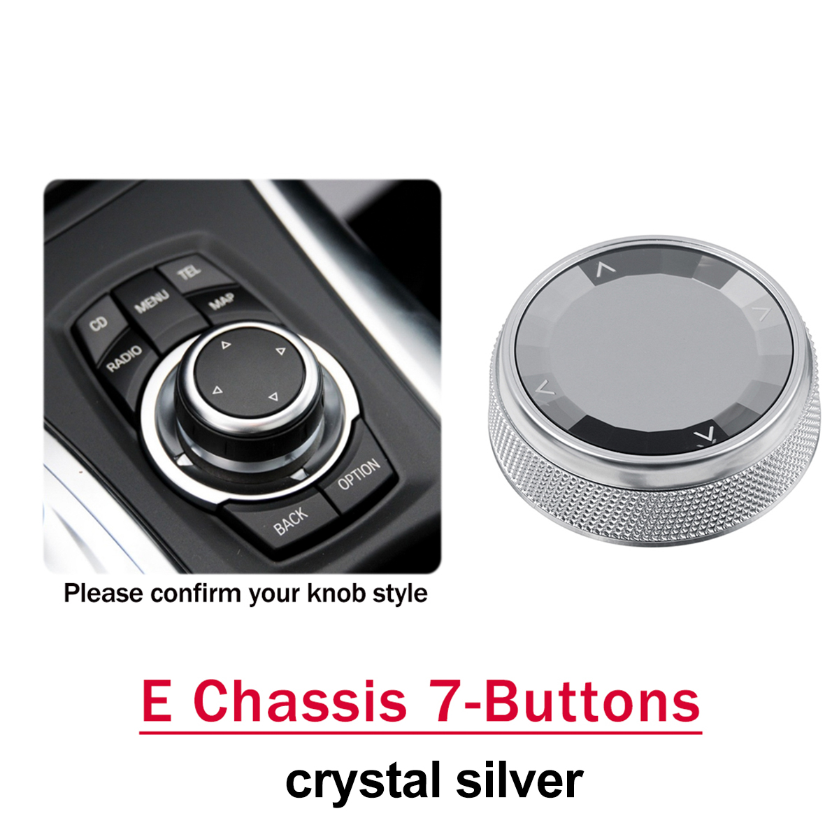 Car Multimedia Button Knob Cover for BMW E Chassis 7-Buttons