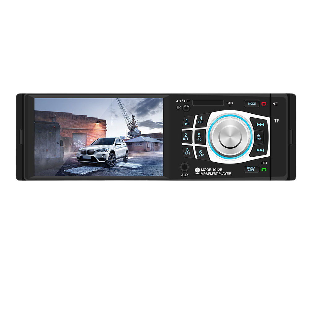 4012B 4.1 Inch Car Radio MP5 Player Bluetooth Auto Audio Stereo TF Card USB Hands Free FM HD Vedio Wheel Control with Rear View Camera