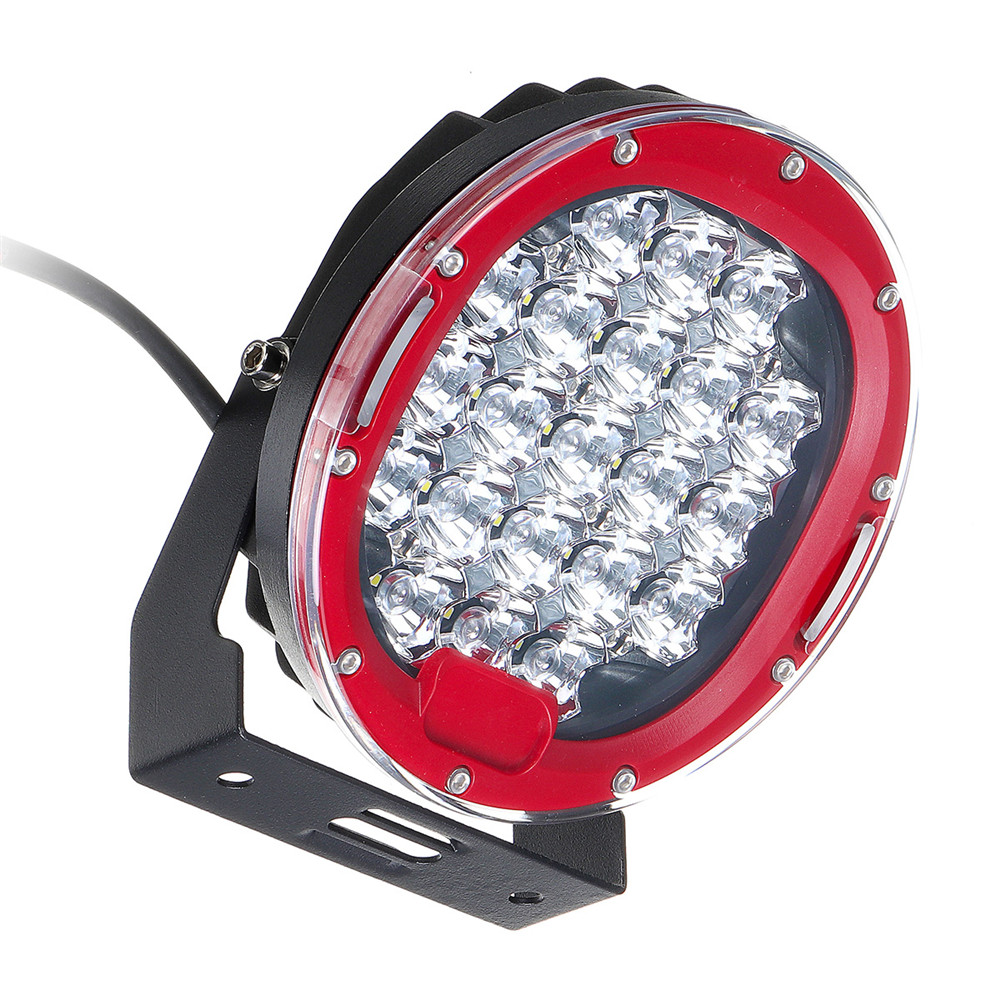 1Pcs LED 9-32V IP68 6000K 105W 6000LM Motorcycle Car ATV Headlights Red 7Inch