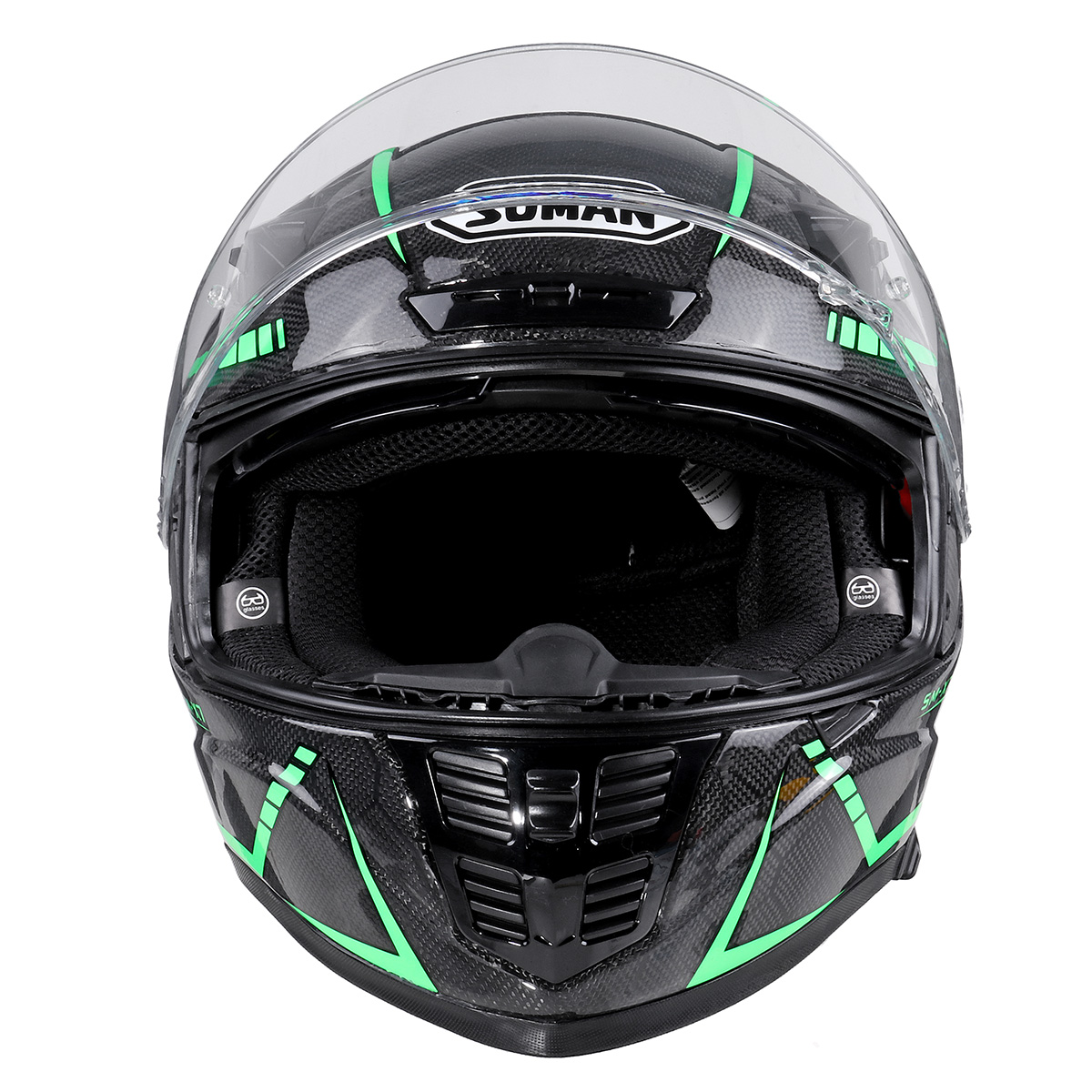 SOMAN 24K Carbon Fiber Fluorescent Motorcycle Helmet Full Face Moto Casco Motor Bike Racing Casque Cycling Capacete SOMAN X7 - Auto GoShop