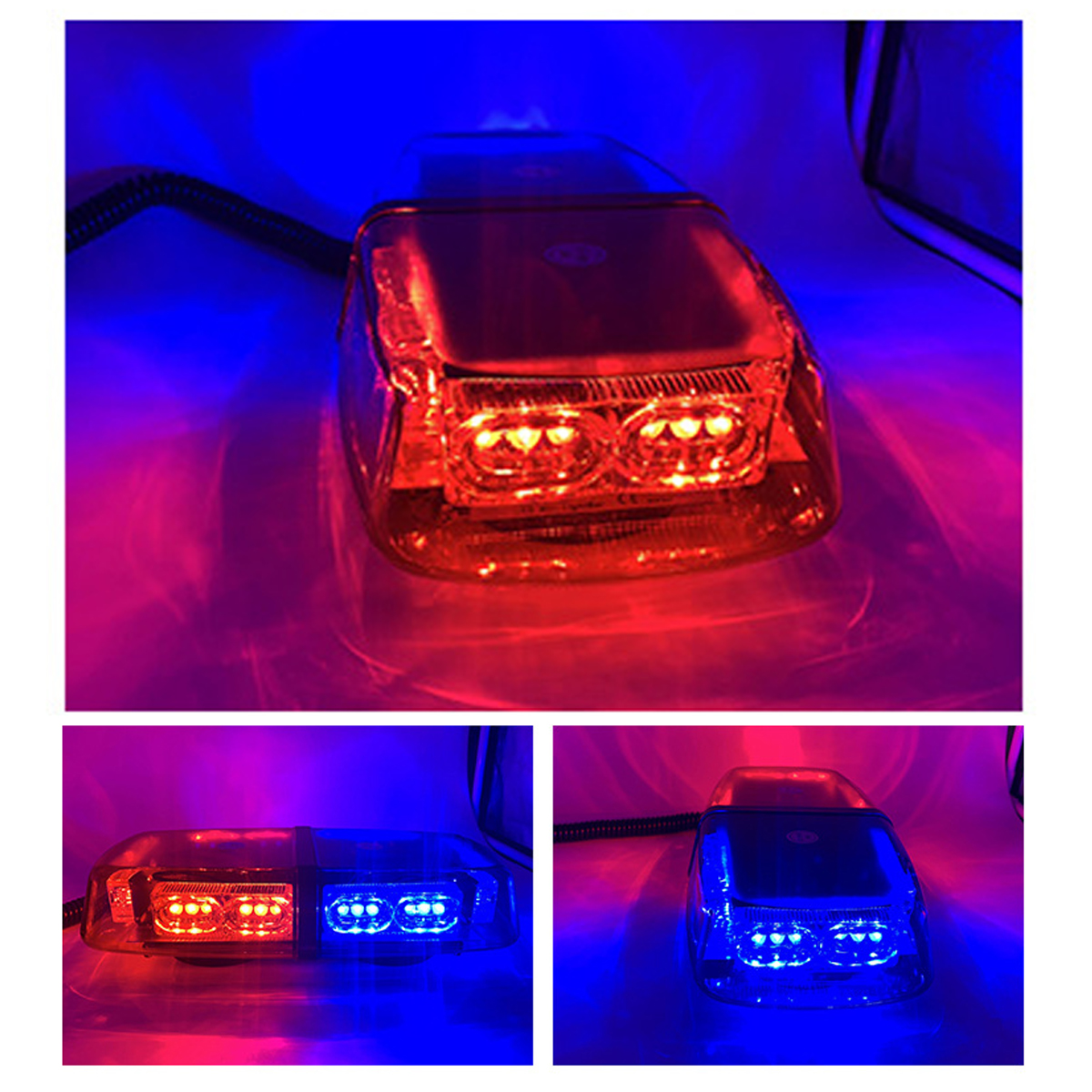 12V 36LED Car Mini Short Row Warning Light Rescue Car Magnetic Suction Strobe Lamp