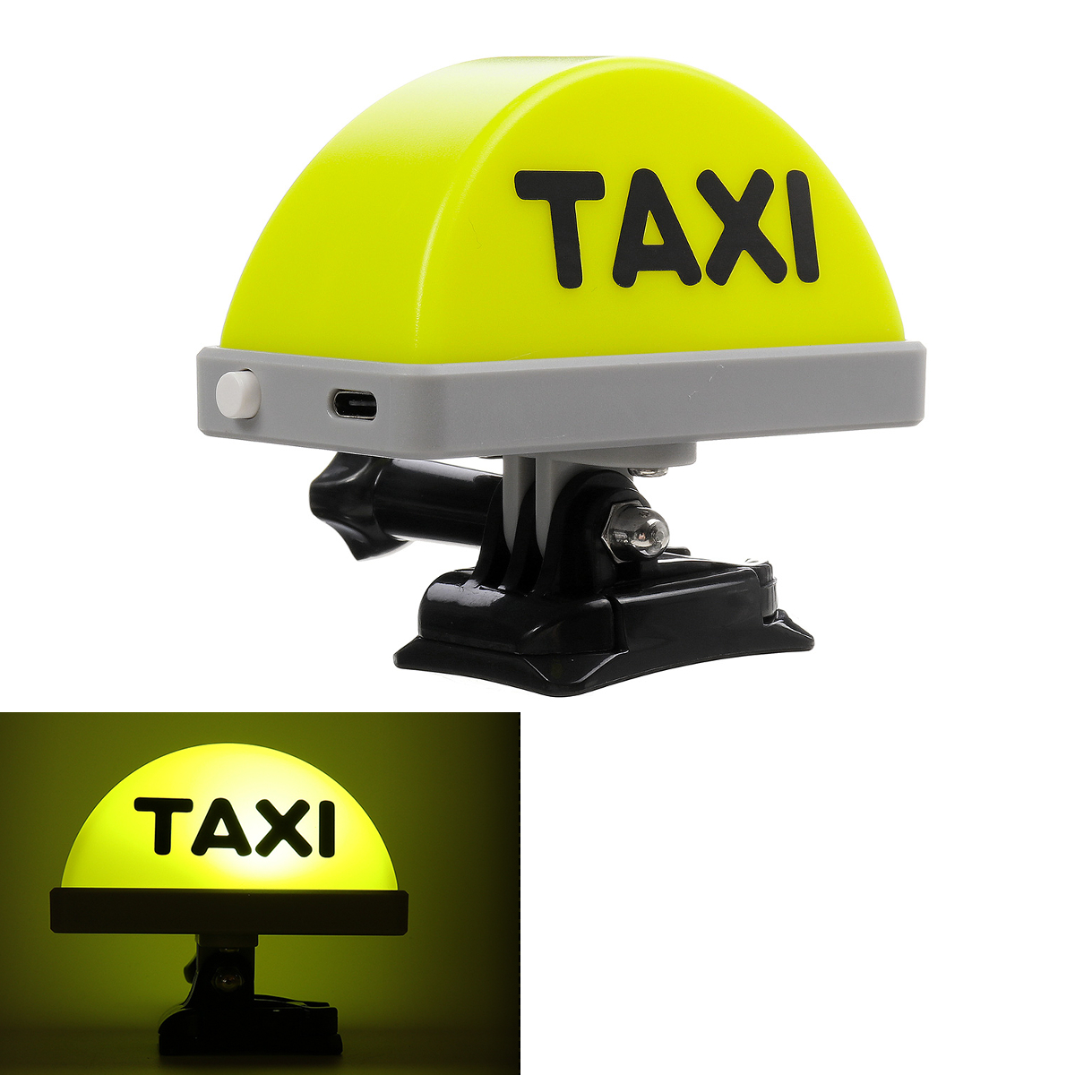LED TAXI Sign Light Helmet/Handlebar Mounting USB Rechargeable Indicator Decoration Kit for Motorcycle Tricycles Electric Bike
