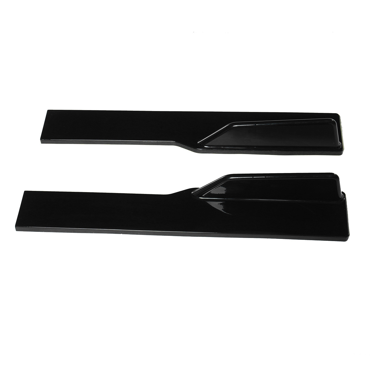 78.7 Inch Universal Car Three-Section Carbon Fiber Side Skirts Extensions Splitters Black Line