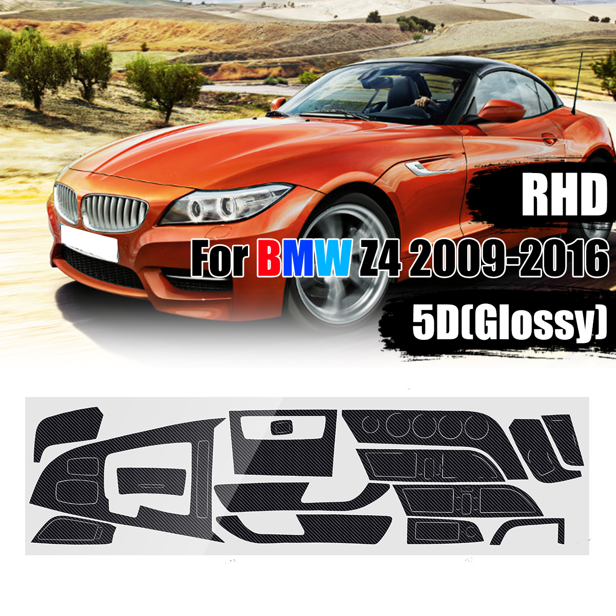 RHD Carbon Fiber Interior Sticker Vinyl for BMW Z4 2009-2016