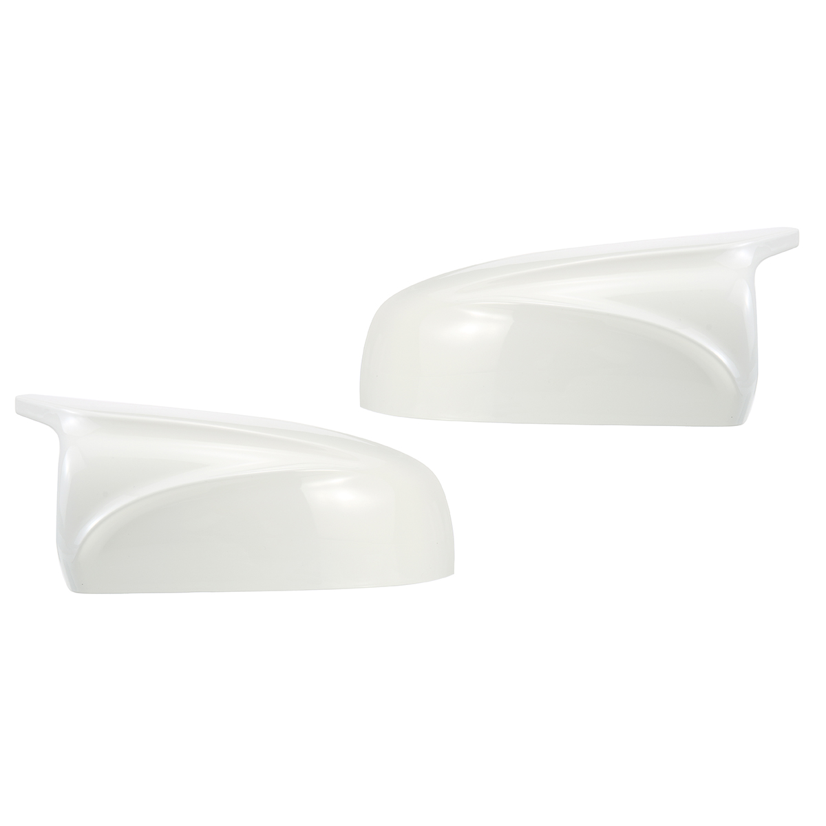 1 Pair Glossy White Rear View Mirror Cap Cover Replacement Left & Right for BMW X5 X6 E70 E71 2007-2013 - Auto GoShop