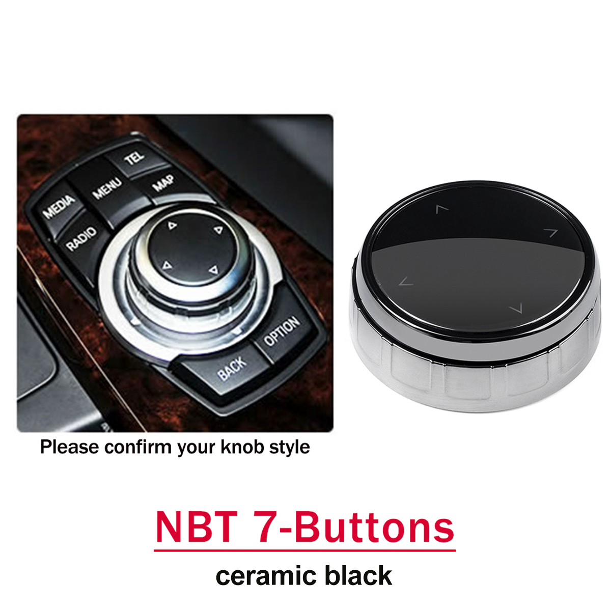 Car Multimedia Button Knob Cover for BMW NBT 7-Buttons