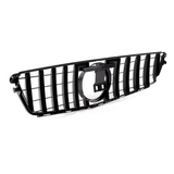 Chrome Silver GT R AMG Style Front Grill Grille for 08-14 Mercedes Benz C-Class W204 C200 C300