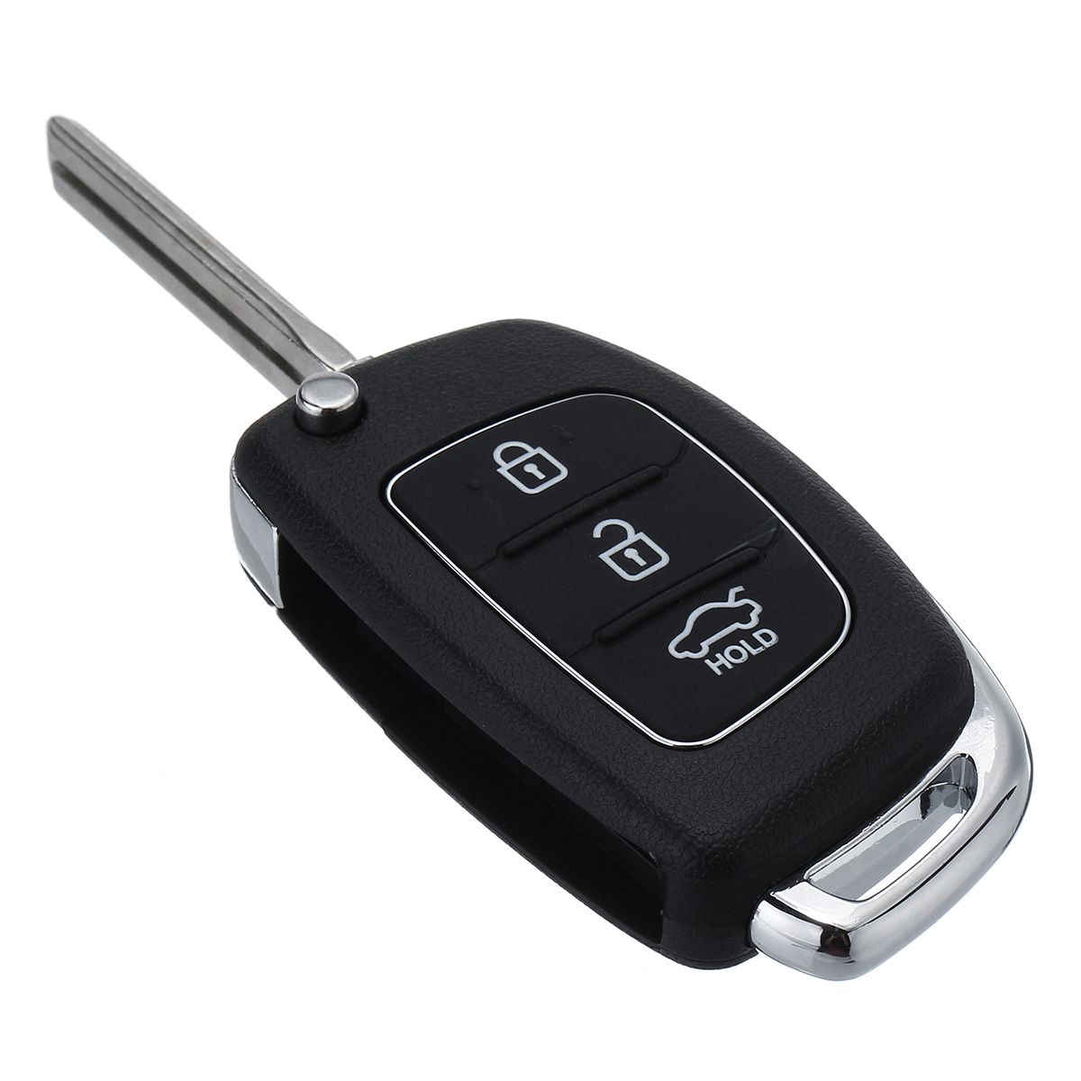 3 Buttons Remote Flip Key Fob Case Shell with Blade Battery for Hyundai Santa Fe IX35 I20 2013-2014