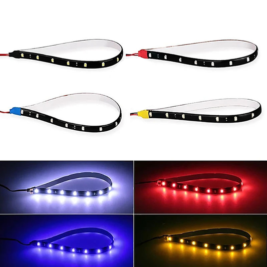 6Pcs DC12V LED Strip Lights Atmosphere Strip Lamp for Car Motorcycle Decorative Waterproof Multi Color - Auto GoShop