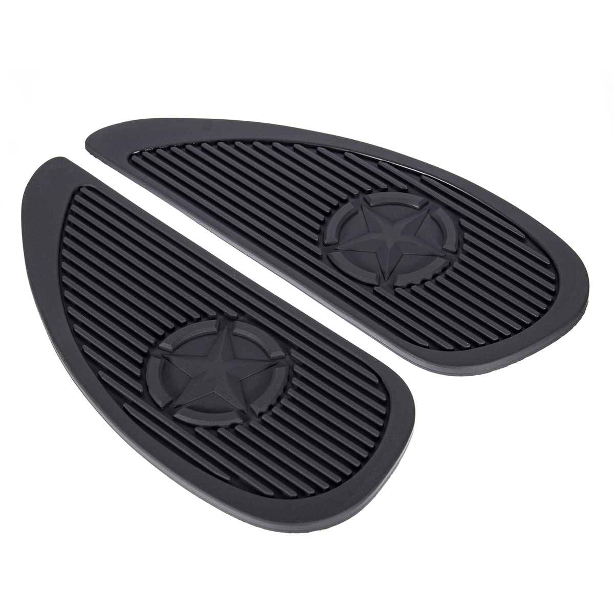 Pair Motorcycle Cafe Racer Fuel Tank Cap Pad Protector Rubber Decal Sticker Universal
