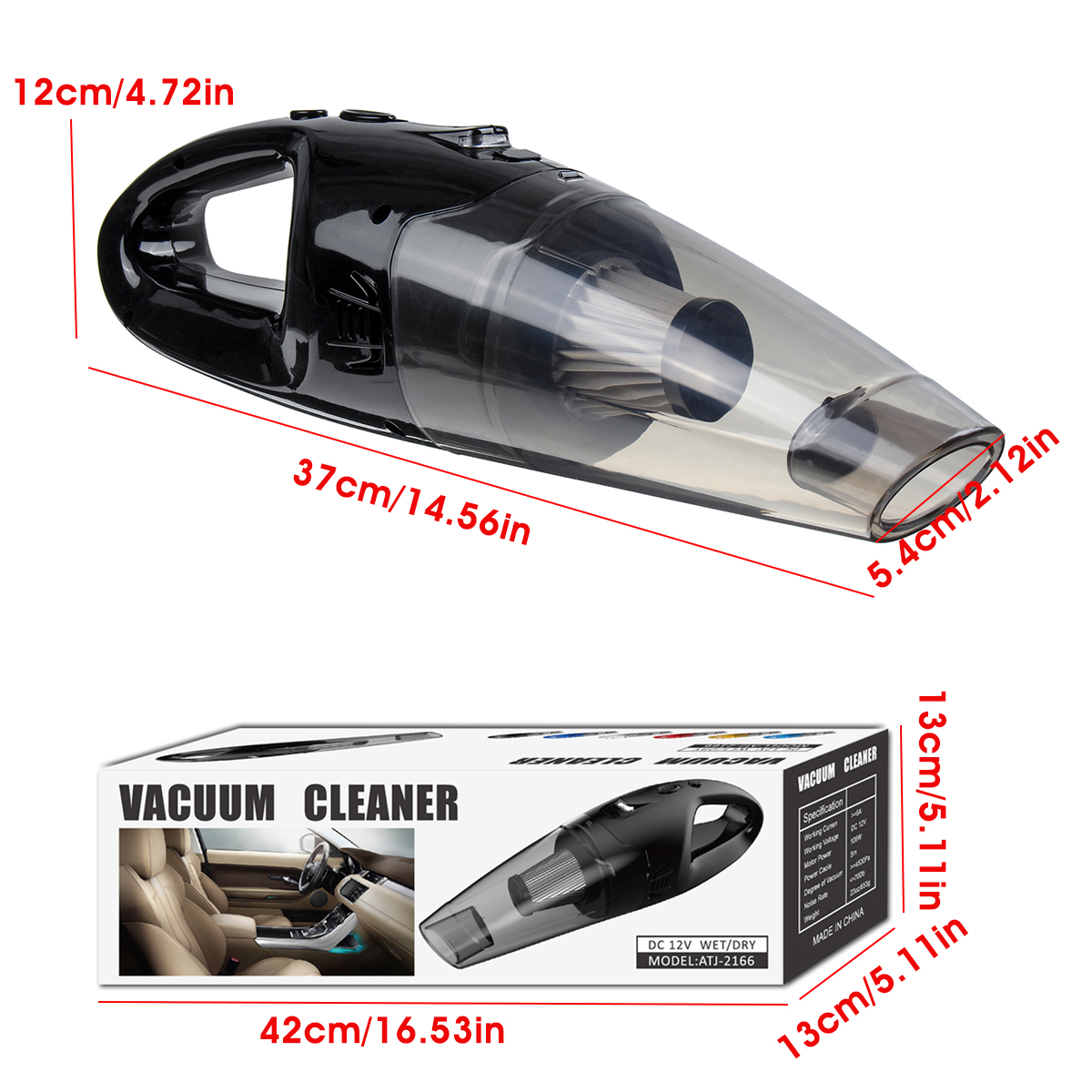 120W 5500PA Handheld Cordless Vacuum Cleaner Portable USB Rechargeable Wet Dry Car Home