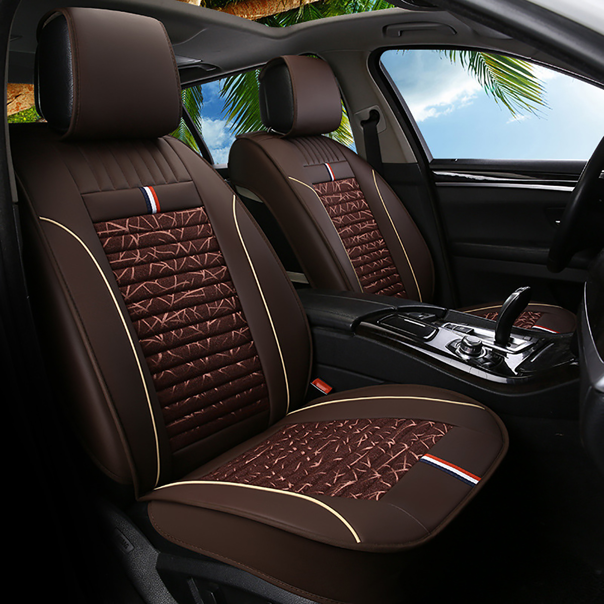 Luxury Universal Full Car Seat Cover Headrest Auto Cushion Pad Mat & 2X Pillows - Auto GoShop