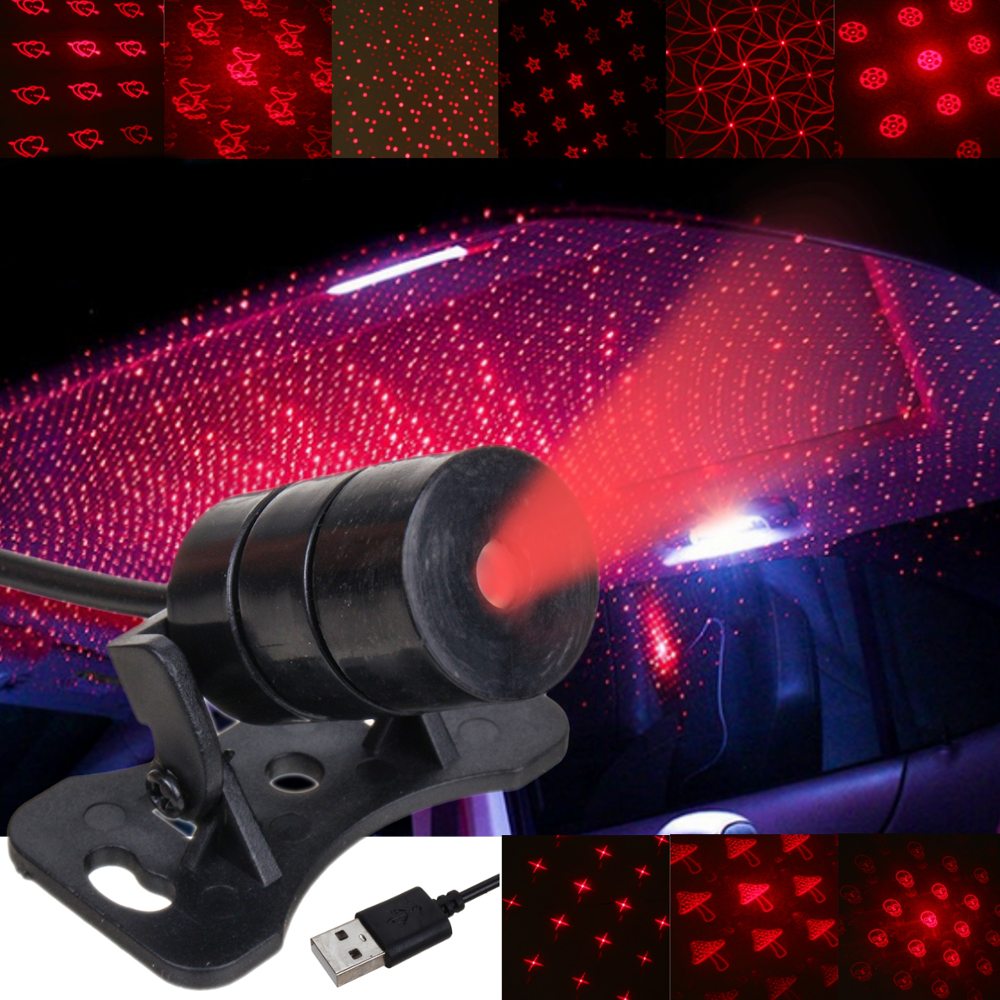 Mini LED Car Roof Ceiling Star Night Light Projector Lamp Interior Atmosphere Decoration Starry Projector USB Plug - Auto GoShop