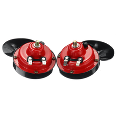 12V Loud Air Horn Waterproof High Low Dual Tone for Motorcycle Car Van Boat Siren Twin Lorry Red Black