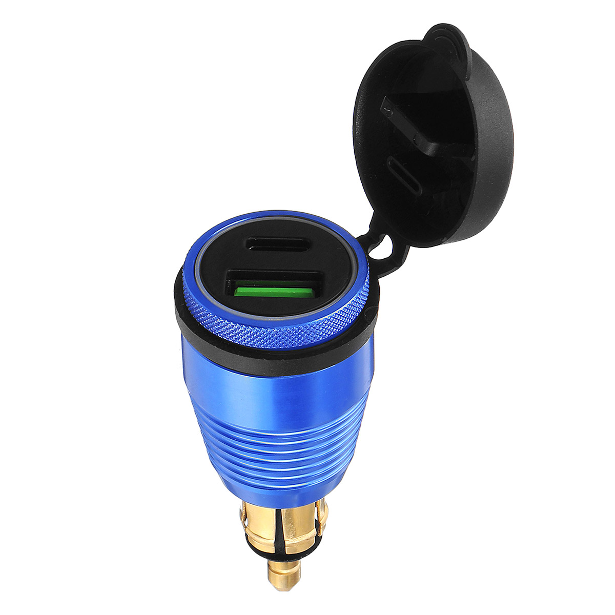 QC3.0 Type-C USB Car Charger Waterproof General Quick USB Charger Socket Charger Blue Light