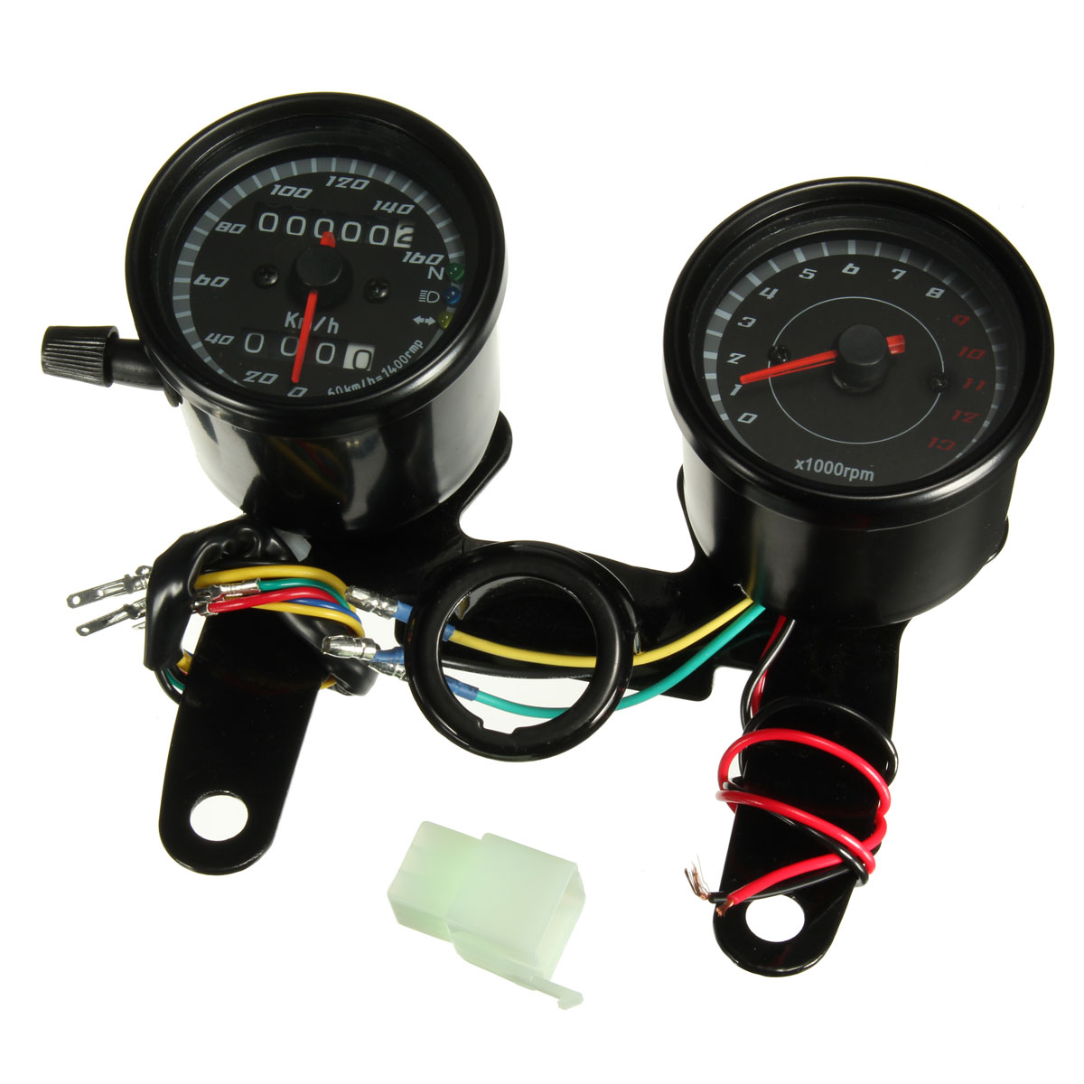 Motorcycle LED Backlight Odometer Speedometer Tachometer Gauge with Bracket